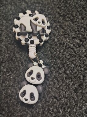 Panda Nurse Badge Holder Retractable Badge Reel ID Card Clips Name Card Holder